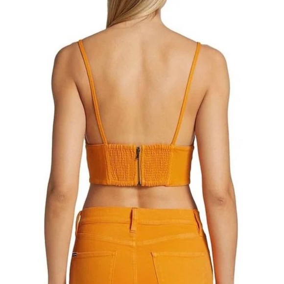 ALICE + OLIVIA ORANGE DENIM CROP TOP - Picture 5 of 6